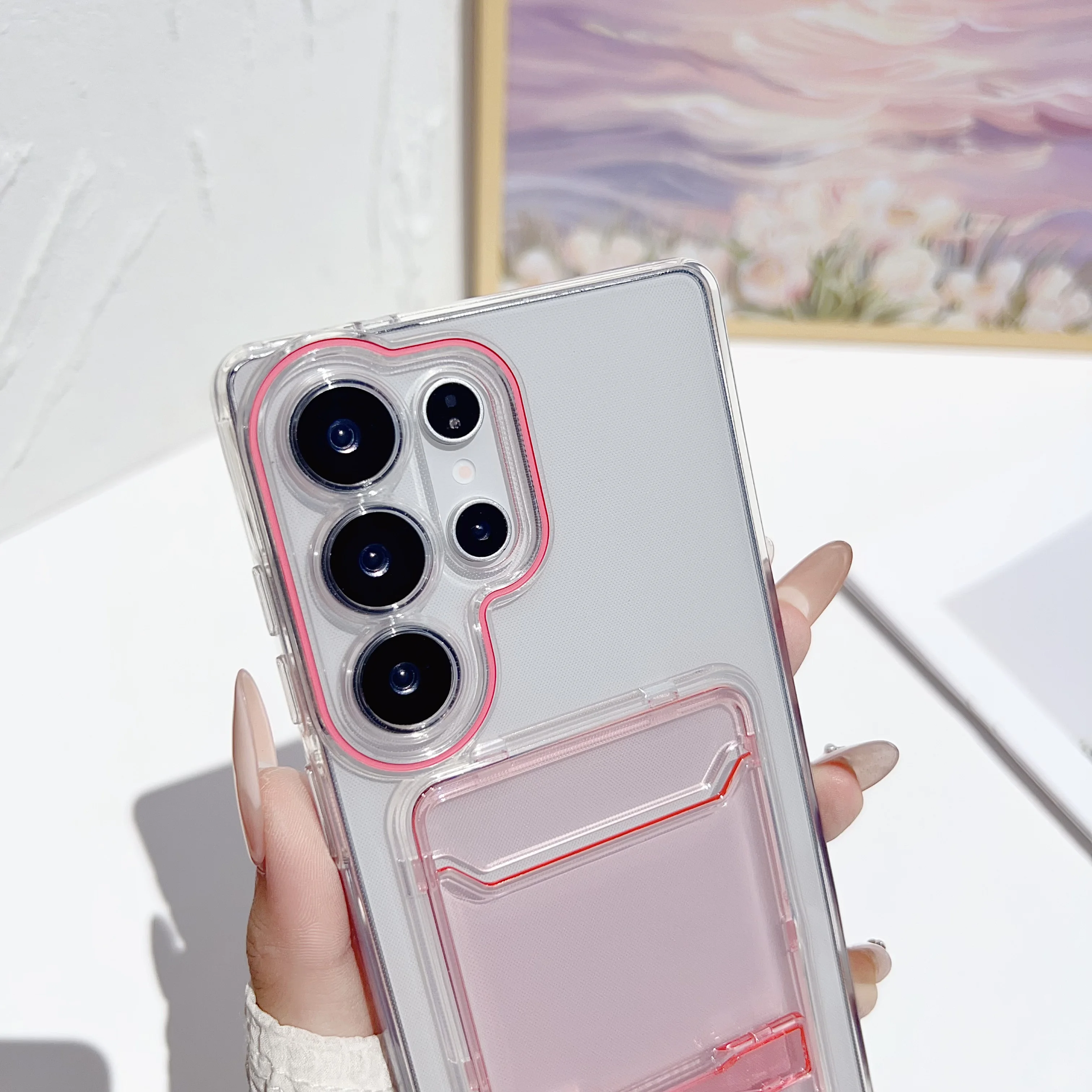 Funda de lujo con ranura para tarjetas para Samsung Galaxy S25 S24 Ultra S22 S23, funda de parachoques de silicona suave a prueba de golpes - imagen 4