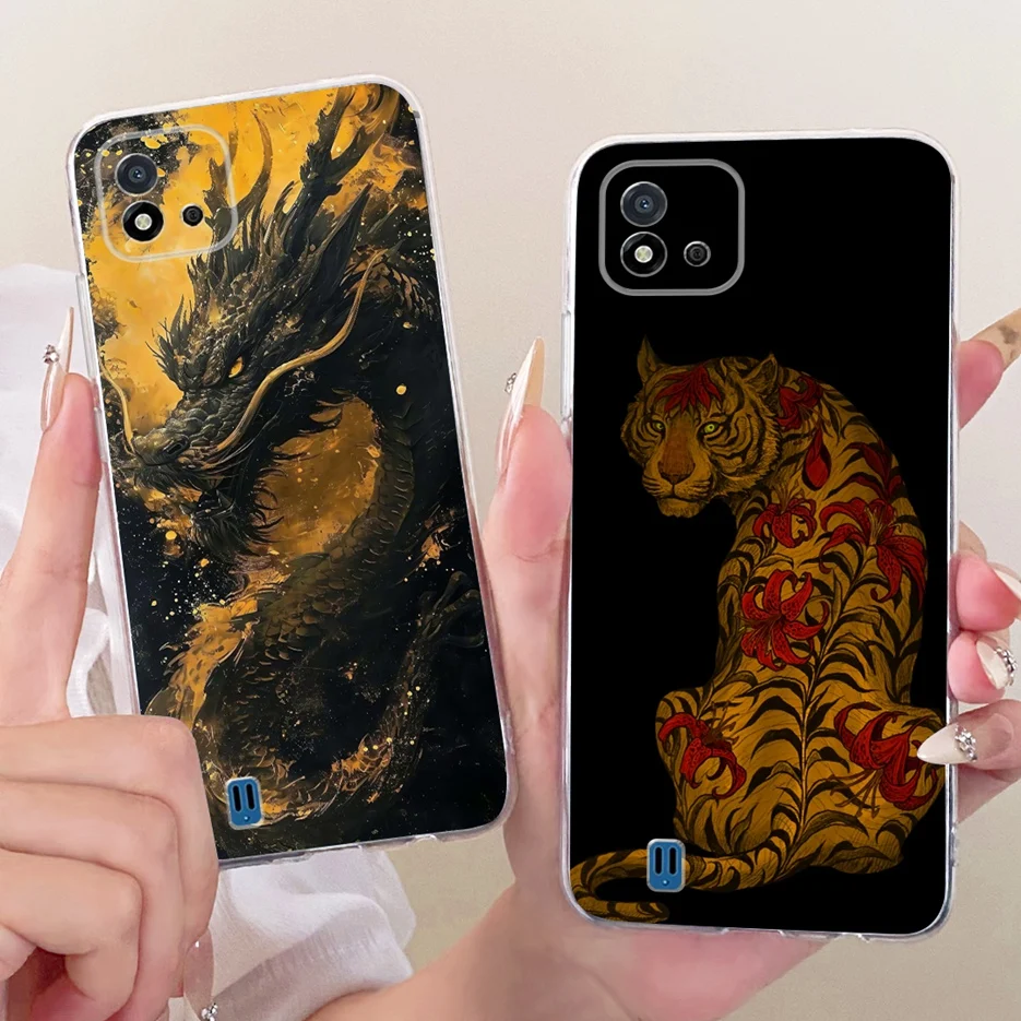 Para Realme C11 2021 funda RMX3231 flores coloridas cubierta pintada funda de teléfono de silicona suave para Realme C20 C 11 RealmeC11 2021 bolsas - imagen 5