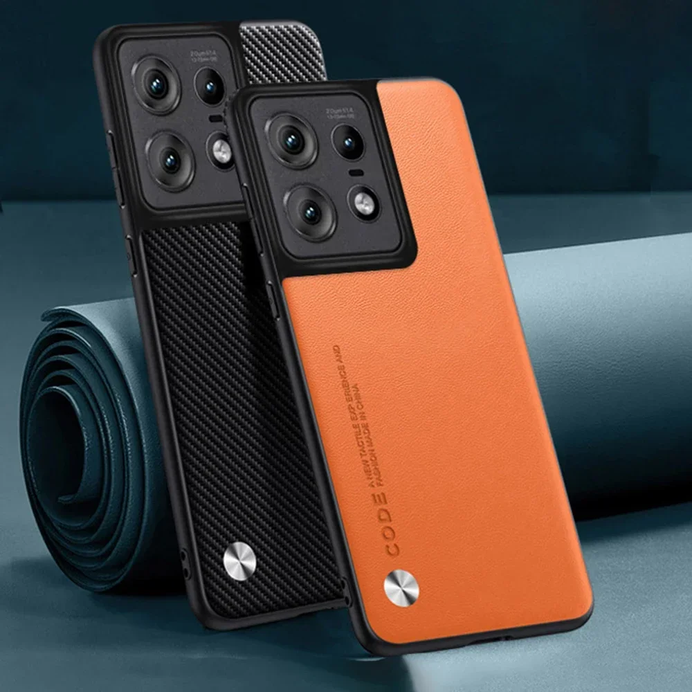 Funda de cuero para Motorola Moto Edge 50 Pro, funda protectora de silicona mate de fibra de carbono de lujo para teléfono MotorolaEdge50Pro Coque - imagen 5