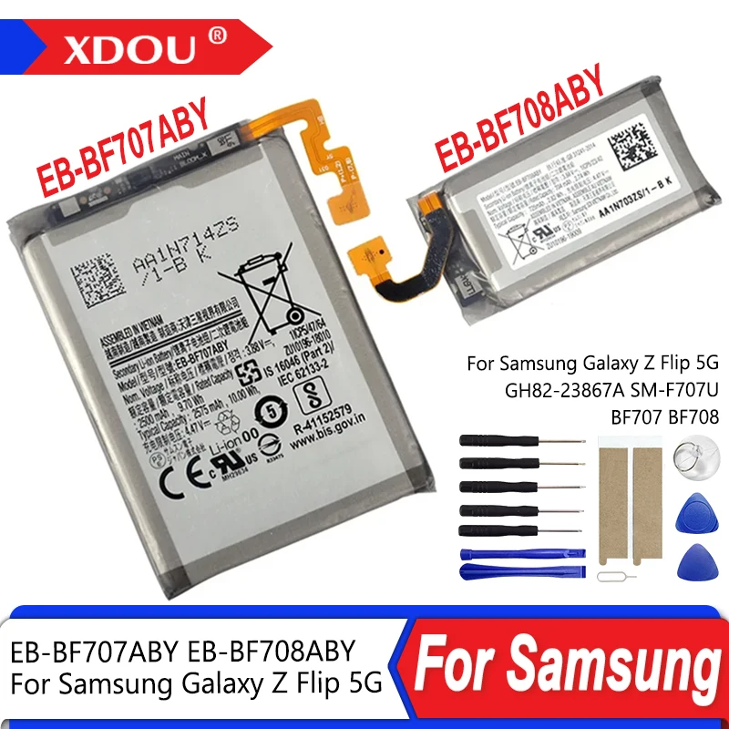 Nueva batería de EB-BF707ABY EB-BF708ABY para Samsung Galaxy Z Flip 5G GH82-23867A SM-F707U BF707 BF708 baterías de teléfono + herramientas