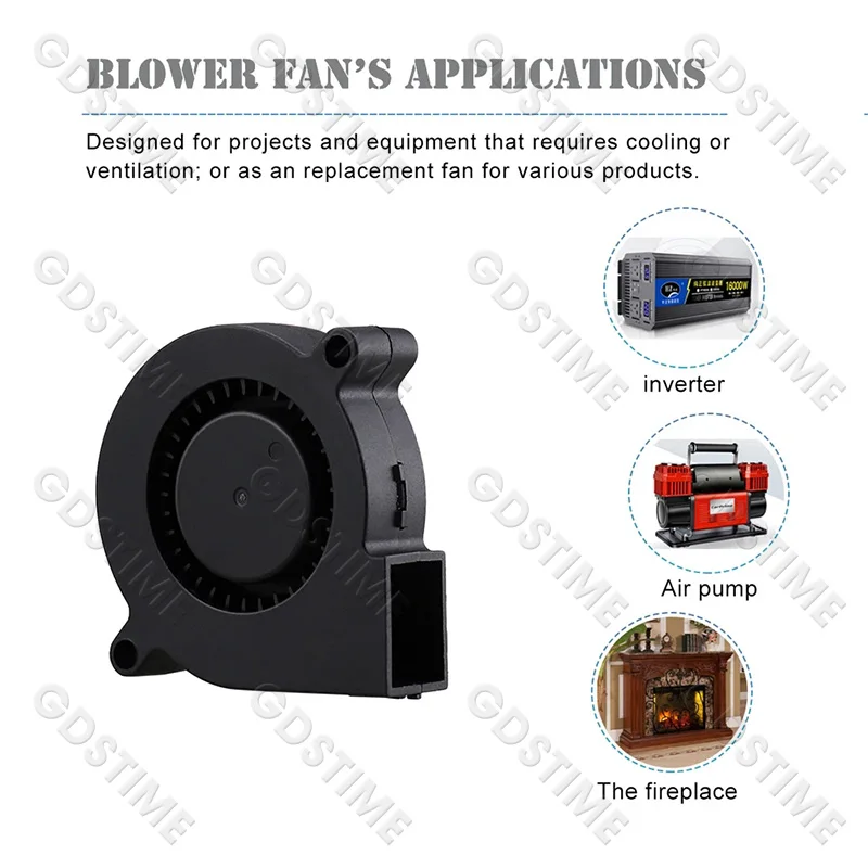 Gdstime DC 5V ventilador enfriador USB ventilador de escape sin escobillas 40MM/50MM/60MM/70MM/80MM accesorios de radiador para refrigeración de impresora 3D - imagen 5