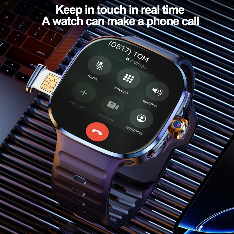 Reloj inteligente 5G/4G totalmente en red 720*720 AMOLED 2,4 pulgadas 900W cámara 8GB + 128GB RAM 2100mah relojes GPS WIFI Google APPS Smartwatch - imagen 4
