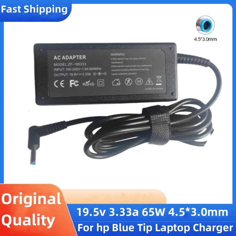 Adaptador de cargador para ordenador portátil, 19,5 V, 3,33a, 65W, 4,5x3,0mm, para HP Envy 17-j010us Pavilion 15-j000 Chromebook 11 G4 G5 EE 14 G3 246 G4 248