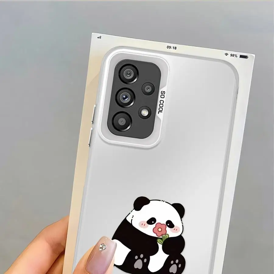 Funda para Samsung Galaxy A14 A15 A04e A03 A06 A12 A16 A02 A50 A11 A13 A20s funda trasera para teléfono lindo Panda de dibujos animados - imagen 3