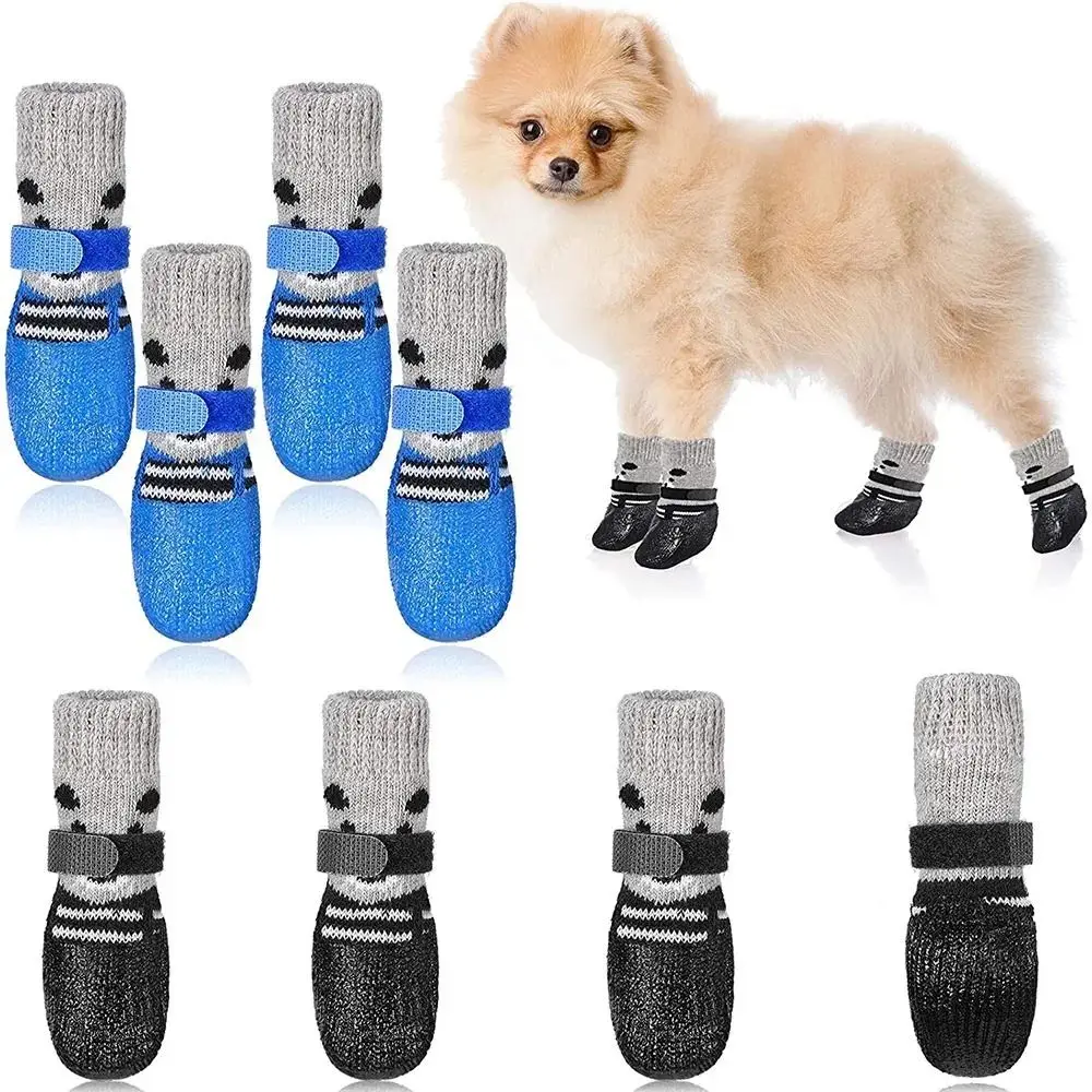 Calcetines de goma impermeables para perros, botas de nieve y lluvia, antideslizantes, cálidos, para Otoño e Invierno - imagen 2