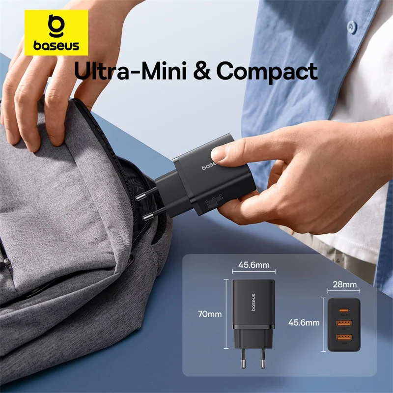Cargador Baseus 30W USB-C PD 3.0 – Carga Rápida iPhone/Android - imagen 3