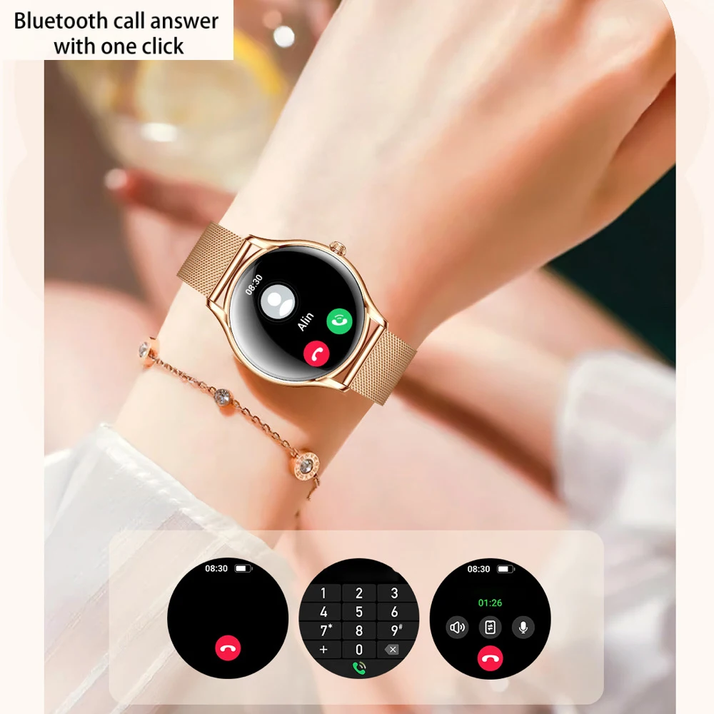 Reloj inteligente ultrafino de 7,9mm para mujer, pantalla AMOLED de 1,43 ", llamada de diente azul, relojes inteligentes, ritmo cardíaco, salud, deportes, Fitness, música para mujer - imagen 4