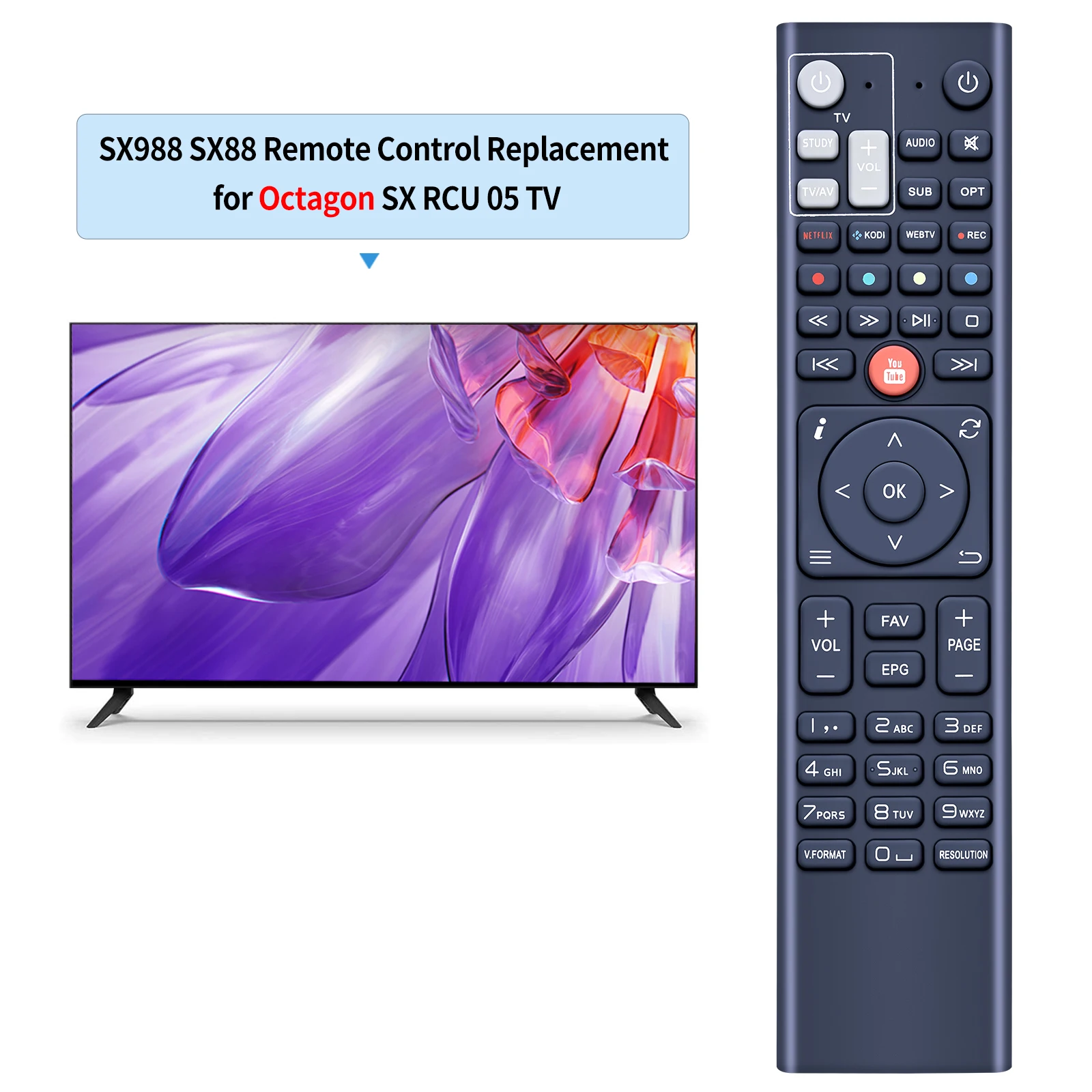 Nuevo mando a distancia para Octagon SX RCU 05 SX988 SX88, SX89, SX888, SX889, SF8008 individual, doble, combinado - imagen 2