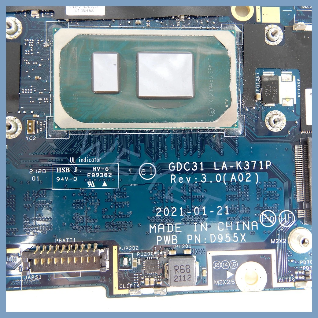 Placa base para ordenador portátil LA-K371P con i5-1135G7 i7-1165G7 CPU 8GB/16GB-RAM para Dell Latitude 7320 7420 7520 placa base 100% probado OK - imagen 4