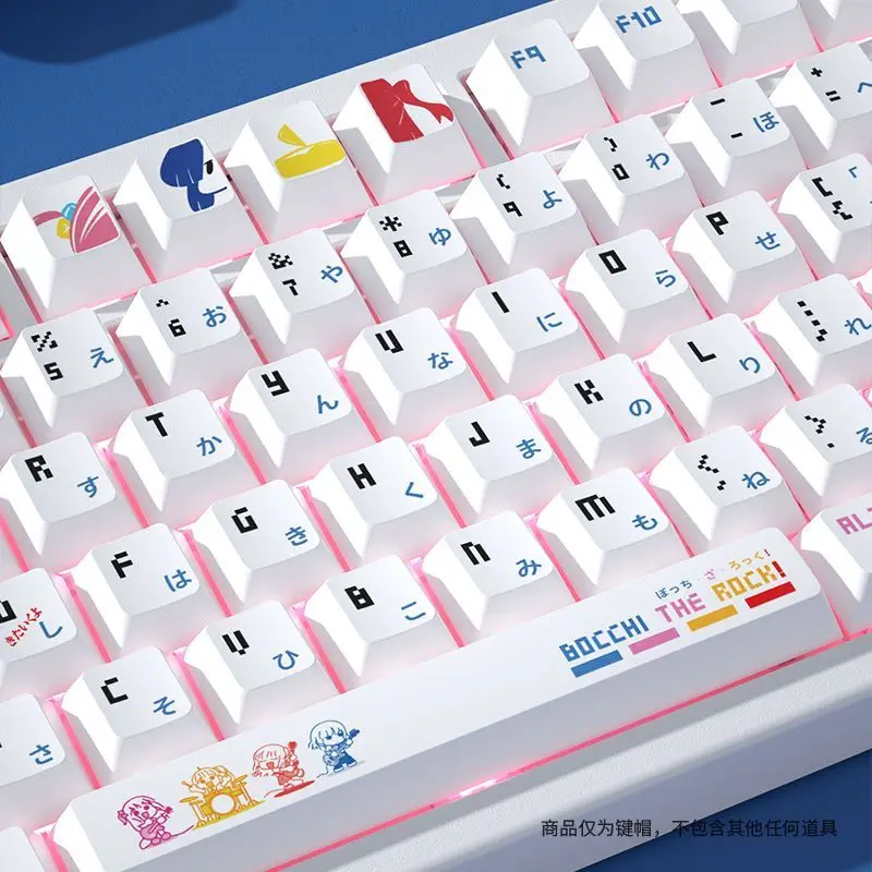 120 llaves ‌ Bocchi The Rock Keycaps PBT Dye-Sub retroiluminado lindos Keycaps Anime Gaming Key Caps para teclado ANSI 61 68 87 104 108 - imagen 4
