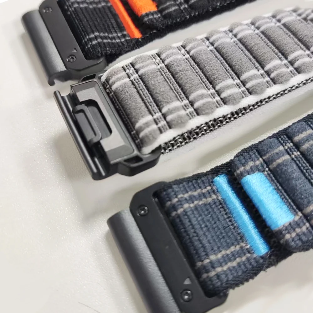 Correa de nailon QuickFit de 22mm y 26mm con bucle ondulado para pulsera Garmin Fenix E 8X 7 7X 6 6X Band Approach S70/Epix Pro/Enduro 3 2/TACTIX7 - imagen 5