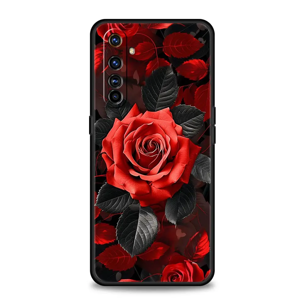 Funda para Realme GT Neo 2, 3, 3T, 5, 12, 11, 5G, 10, 9, 8, 5G, 7, 6, GT5, GT3, GT2 Pro Plus, C21, C11, C25, flores rosas rojas hermosas - imagen 2