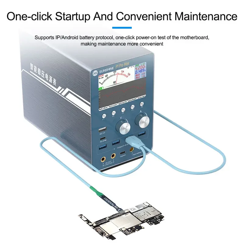 SUNSHINE P1 Pro max medidor de potencia CC inteligente 28V 6A pantalla de forma de onda reparación de cortocircuito soldadura QC/PD carga rápida potencia de arranque - imagen 5