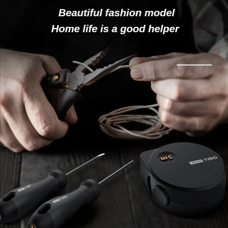 Deli-Juego de Herramientas para el hogar, conjunto de destornilladores, llaves de cinta, cuchillo de arte, correa de materia prima, novedad - imagen 5