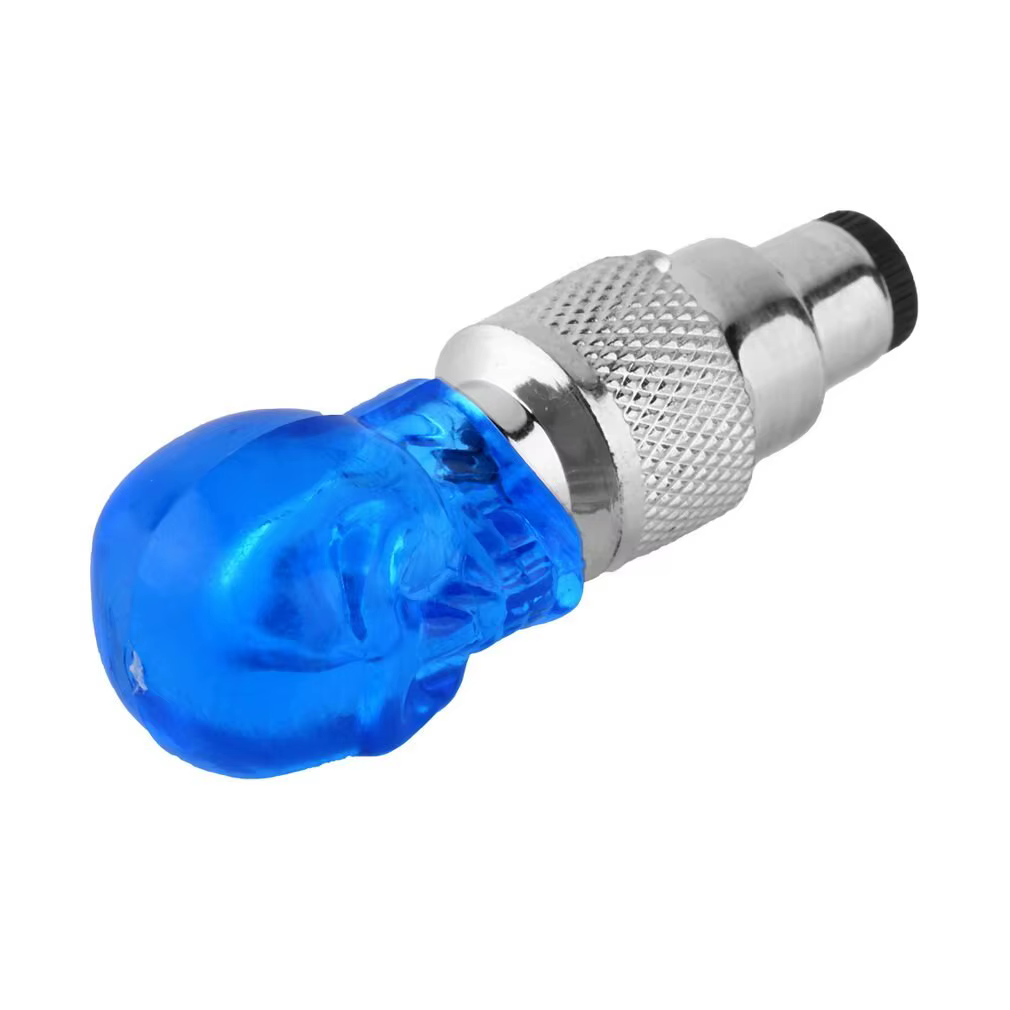 Tapa de válvula con forma de Calavera, luz LED, lámpara de neumático de rueda, accesorios de bicicleta coloridos para coche, moto, luz de rueda de seguridad de tráfico - imagen 4