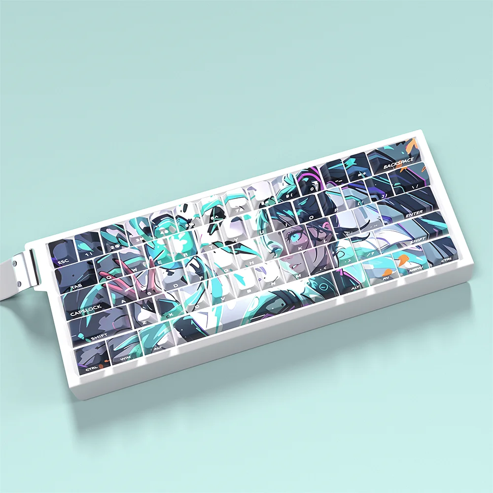 Teclas con temática de Anime Sage, teclas Pbt translúcidas con grabado lateral de cereza para teclados mecánicos 60/65/68 - imagen 3