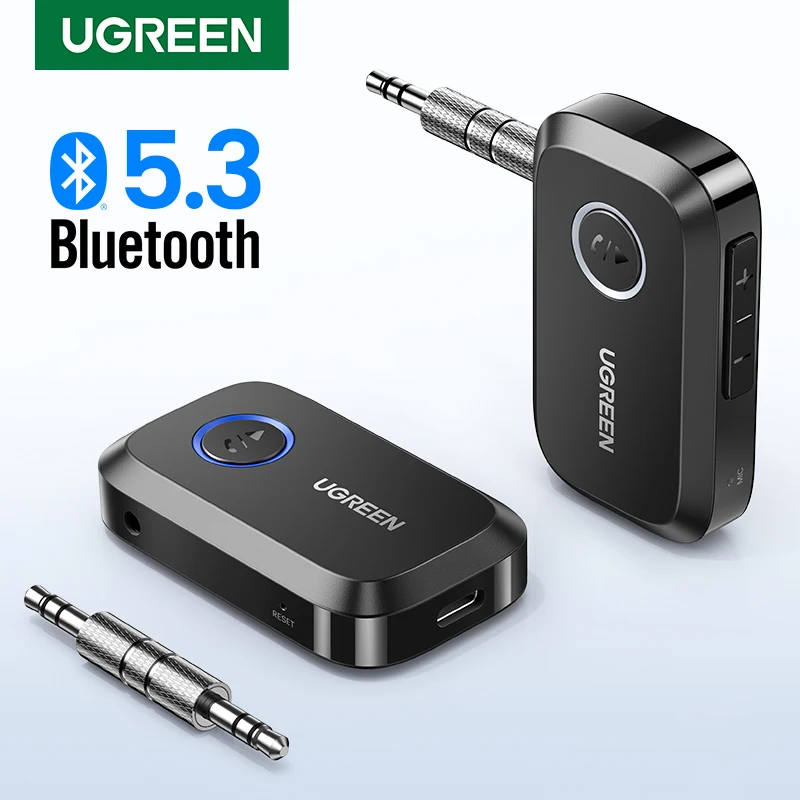 Adaptador receptor de coche Bluetooth, conectores AUX de 3,5mm para altavoces de coche, receptor de música y Audio, adaptador manos libres Bluetooth 5,3 - imagen 2