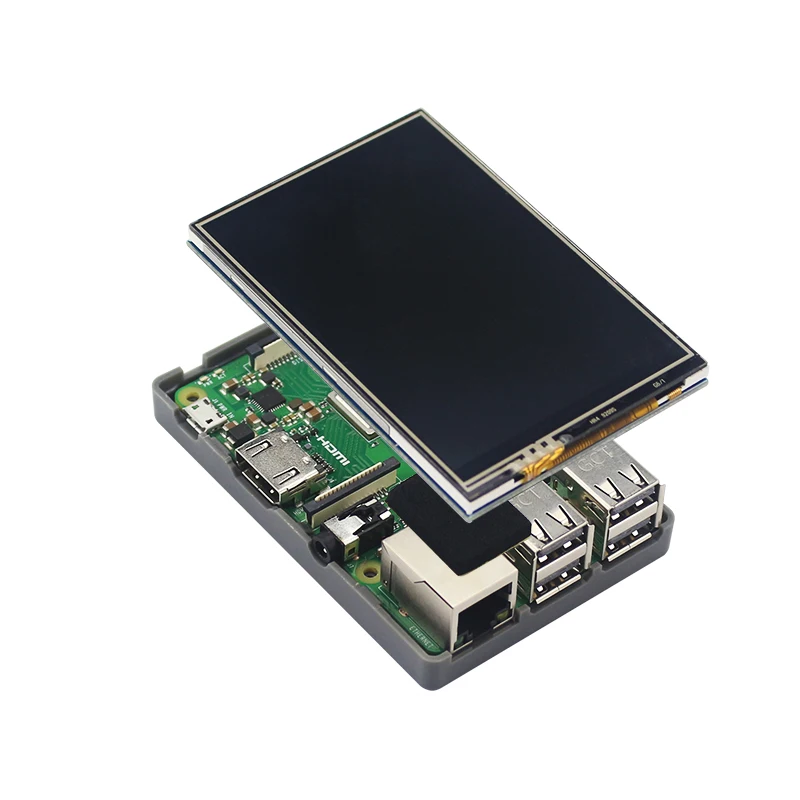 Pantalla táctil Raspberry Pi 3 de 3,5 pulgadas TFT LCD 480*320 GPIO Monitor de pantalla ABS ventilador de refrigeración para Raspberry Pi 4 modelo B 3B + 3B - imagen 5