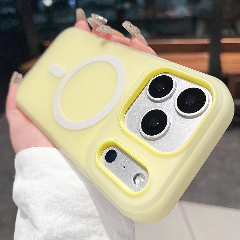 Funda magnética 2 en 1 de Color caramelo de lujo para iPhone 17 16 15 14 13 12 11 Pro Max Plus Air para cubierta mate de carga inalámbrica Magsafe - imagen 4