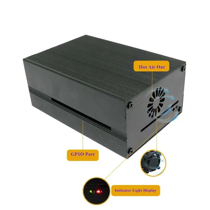 Raspberry Pi 4 Caja de aluminio Mini sistema de enfriamiento de torre de hielo con ventilador de enfriamiento silencioso de 25 mm + kit de disipador de calor para Raspberry Pi 4 modelo B - imagen 3