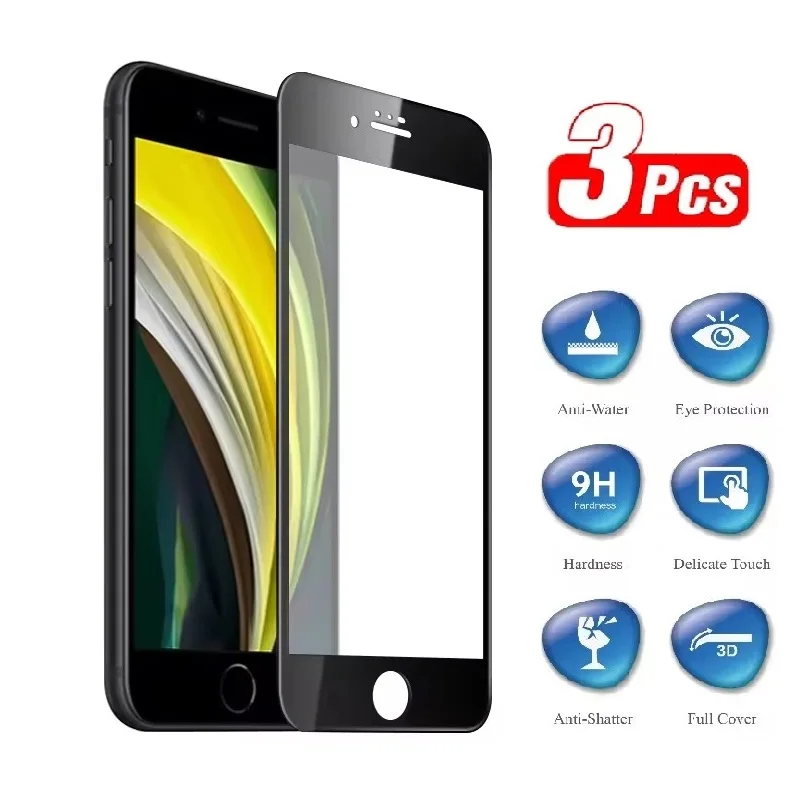 Protector de pantalla para iPhone 6S SE 2020 SE 2022, película de vidrio templado para 6 7 8 Plus, 3 unidades - imagen 2
