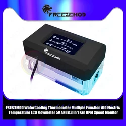 Termómetro refrigeración por agua LCD AIO con ARGB y caudal