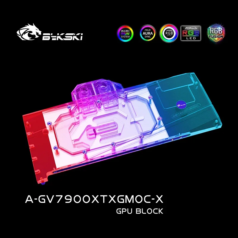 Bykski A-GV7900XTXGMOC-X bloque de agua uso para Gigabyte AMD Radeon RX 7900 XTX Gaming OC tarjeta GPU/radiador enfriador de cobre RGB AURA - imagen 2