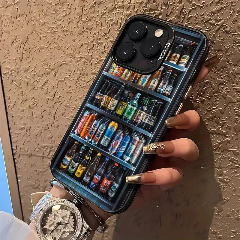 Funda de teléfono con patrón de bebida, pecho de hielo para iPhone 17 Air 16 15 Pro Max 14 13 12 11 Pro X XS XR 7 8Plus 16E, funda a prueba de golpes - imagen 2