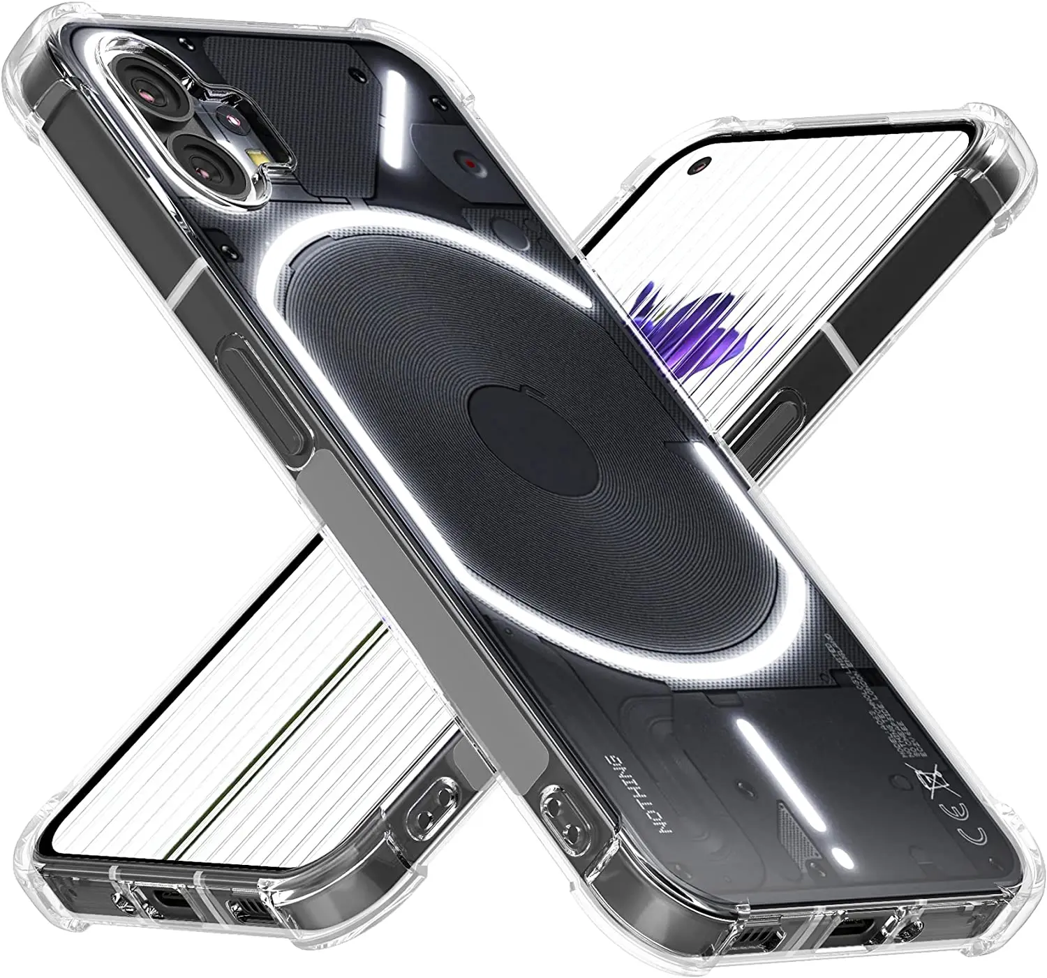 Funda para Nothing Phone 2 1 2A Funda trasera transparente suave a prueba de golpes para Nothing Phone 1 Phone2 Phone1 Couqe Funda