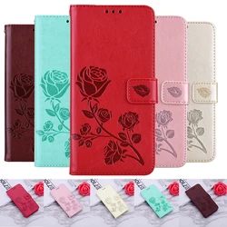 Funda Billetera de Cuero Floral para iPhone con Soporte