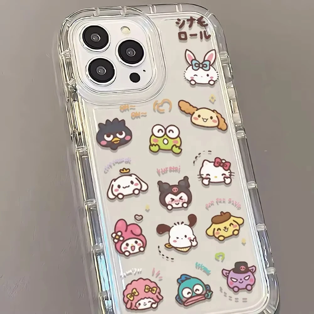 Sanrio Hello Kitty Cinnamoroll funda de teléfono para iPhone 16 15 14 13 12 11 Pro Max X XR XS 7 8 Plus funda transparente de silicona suave - imagen 3