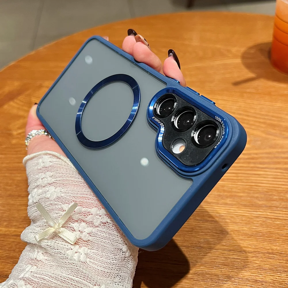 Funda de teléfono magnética de armadura mate de lujo para Samsung S25 S24 Ultra S23 Plus A55 A54 A35 A34 A25 A16 A15 A14 A13 A12 A06 A05 A05S - imagen 2