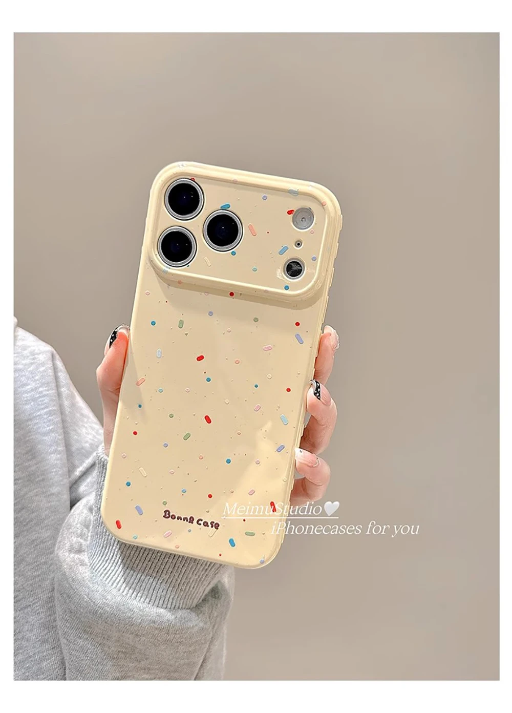 Bonita funda de teléfono de lunares coloridas de pantalla completa para IPhone 16, 15, 14, 13, 17 Pro Max, funda protectora suave con grafiti a prueba de golpes - imagen 4
