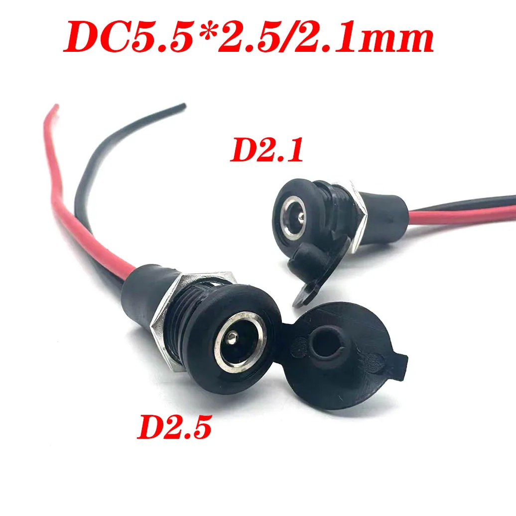 5,5*2,1mm/5,5*2,5mm 5521 5525 con Cable de alimentación CC hembra enchufe CC de alta corriente todo con tuerca conector de clavija de alimentación a presión - imagen 2