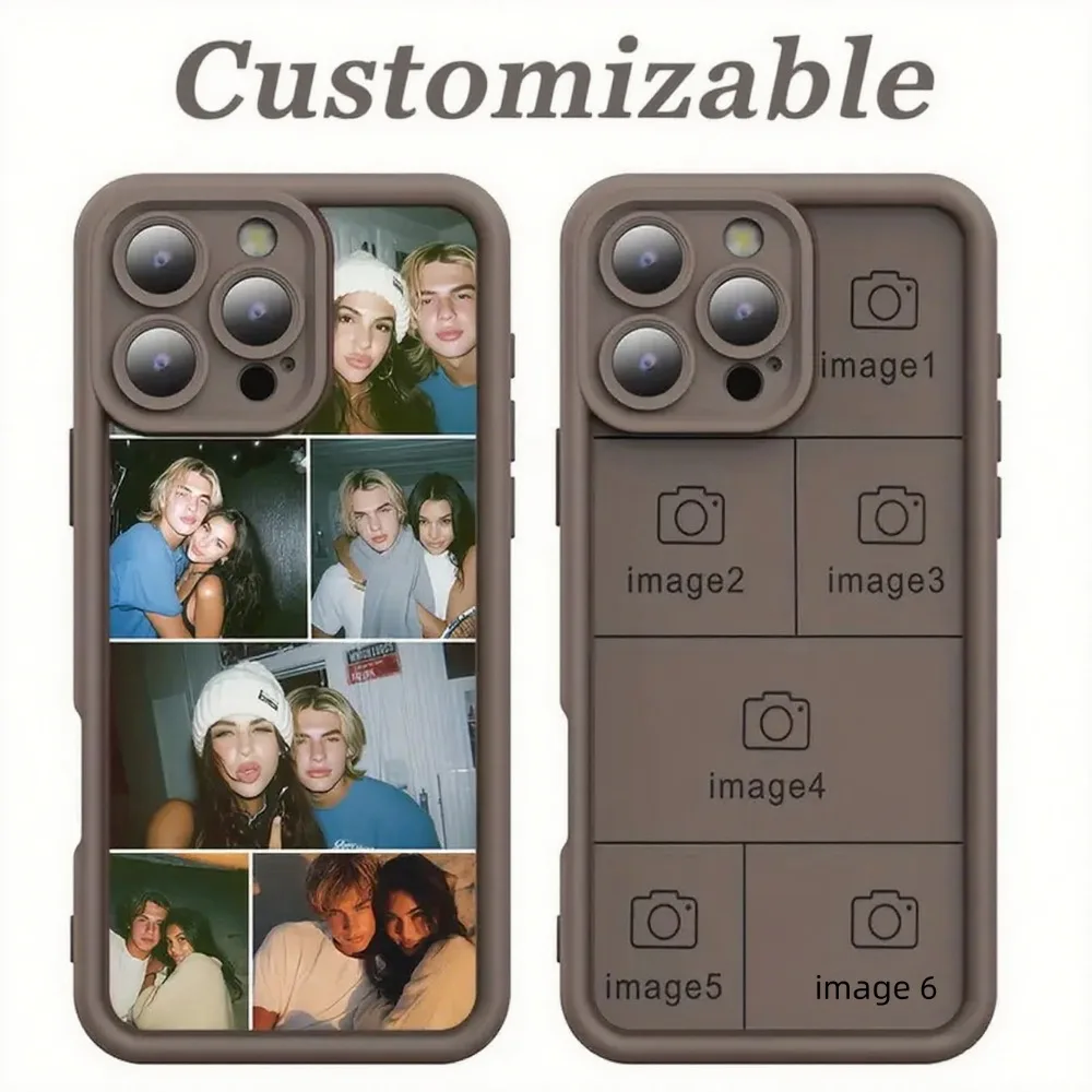 DIY imagen múltiple foto personalizada funda suave para iPhone 16 15 14 13 12 11 Pro Max SE 2020 2022 X XS XR Plus funda trasera de silicona TPU - imagen 5