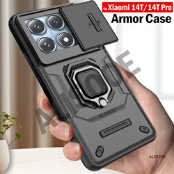 Xiaomi 14T Pro 5G – Funda Deslizable con Soporte Anillo Antigolpes
