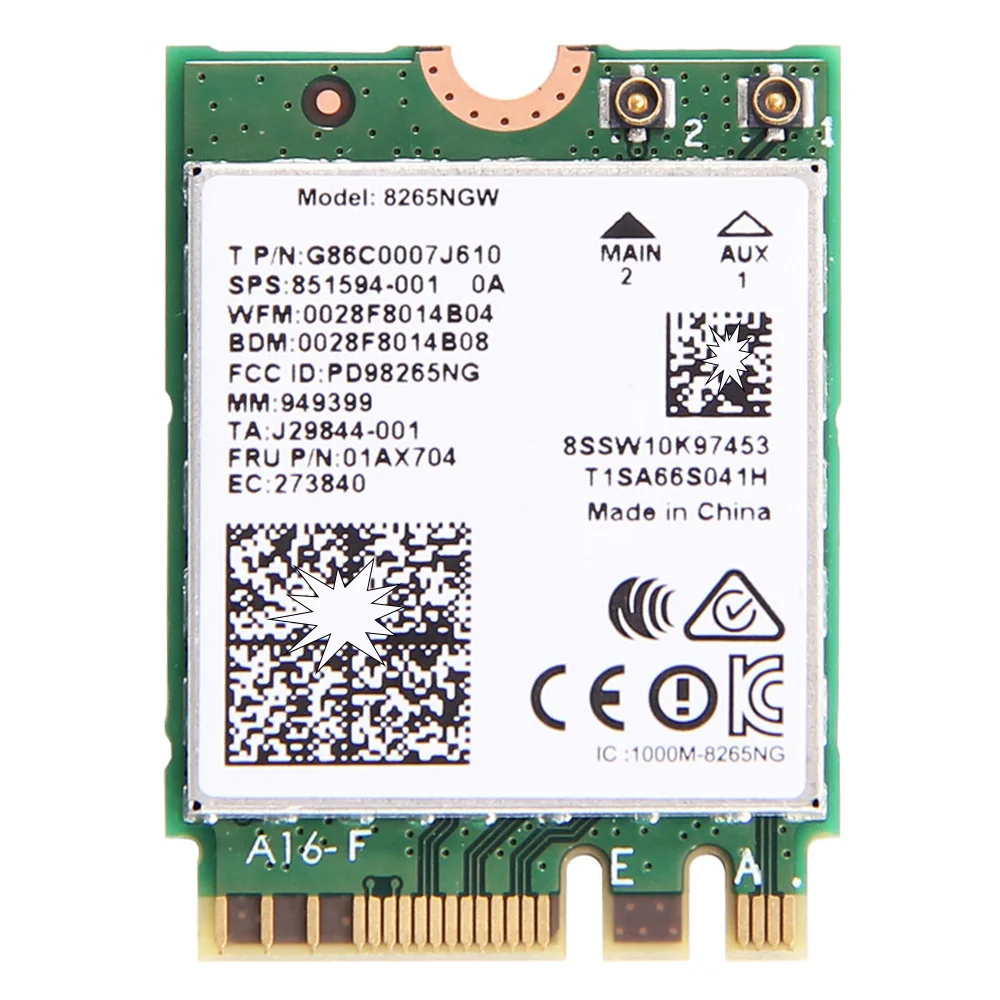 Inalámbrico-AC 8265, banda Dual, 2,4G/5Ghz, Wifi, Bluetooth, Wlan para 8265NGW, NGFF, 802.11ac, 867Mbps, 2x2, MU-MIMO, tarjeta BT 4,2 - imagen 3