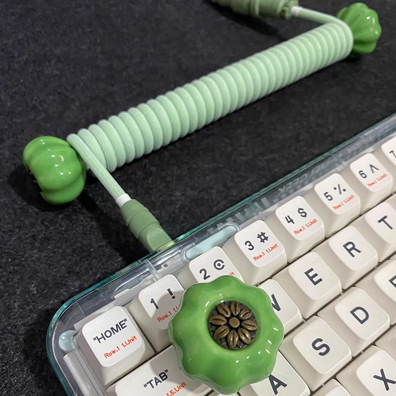 Cable de teclado en espiral tipo calabaza Original, 15CM, 18CM, carrete de varilla de peso, protección rodante, bobinado, varilla fija, poste de gestión de Color - imagen 4