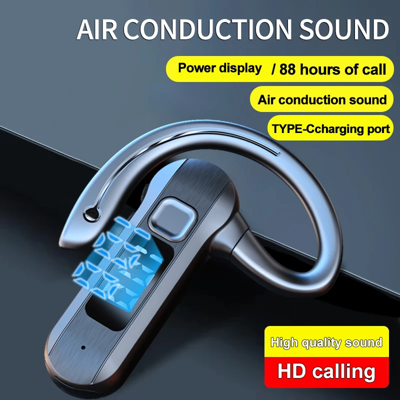 Auriculares inalámbricos de conducción ósea M26 Bluetooth 5,2 pantalla Digital de alta potencia Control de voz para responder auriculares de negocios sin oídos - imagen 4