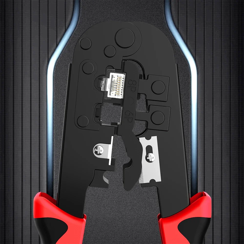 Herramienta de prensado AMPCOM RJ45 y RJ12, RJ11, cortador pelador de cables de red, herramienta de engarzado para 4P 6P 8P RJ-11/RJ-12 RJ-45 - imagen 5