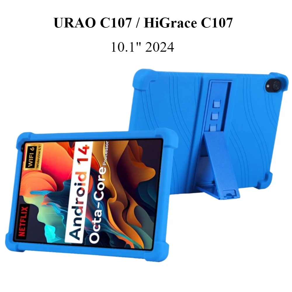 Soft Cover for HiGrace C107 Tablet Case Silicone Full Body Protective Shell for Urao C107 10.1" 2024 Tab Kids Friendly Cases - imagen 2
