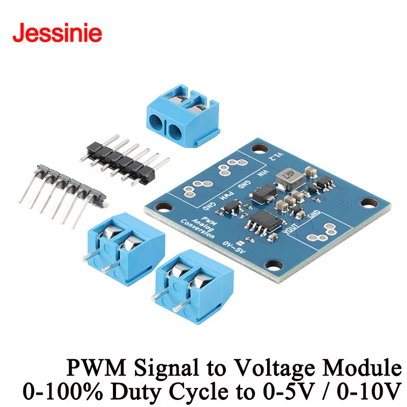 2 uds/1 unidad de señal PWM a voltaje 0-100% a 0-5V/0-10V salida 22Hz-20kHz 3,3 V-24V módulo de placa de conversión de señal analógica Digital