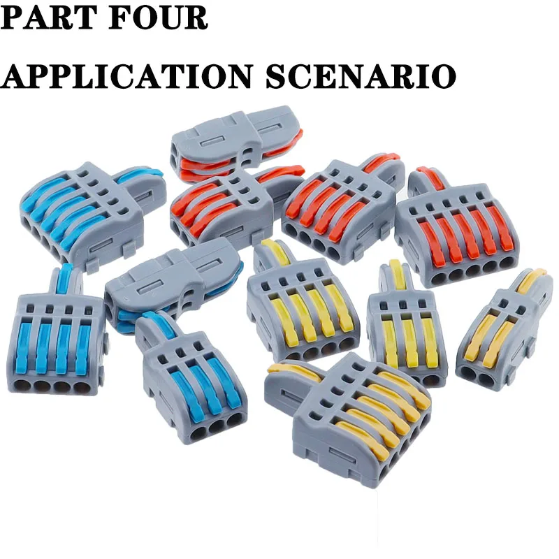 Divisor de salida de 1 entrada, 2/3/4/5, conector de Cable de empalme rápido, bloque de terminales de Cable eléctrico, empuje con palanca de operación - imagen 5