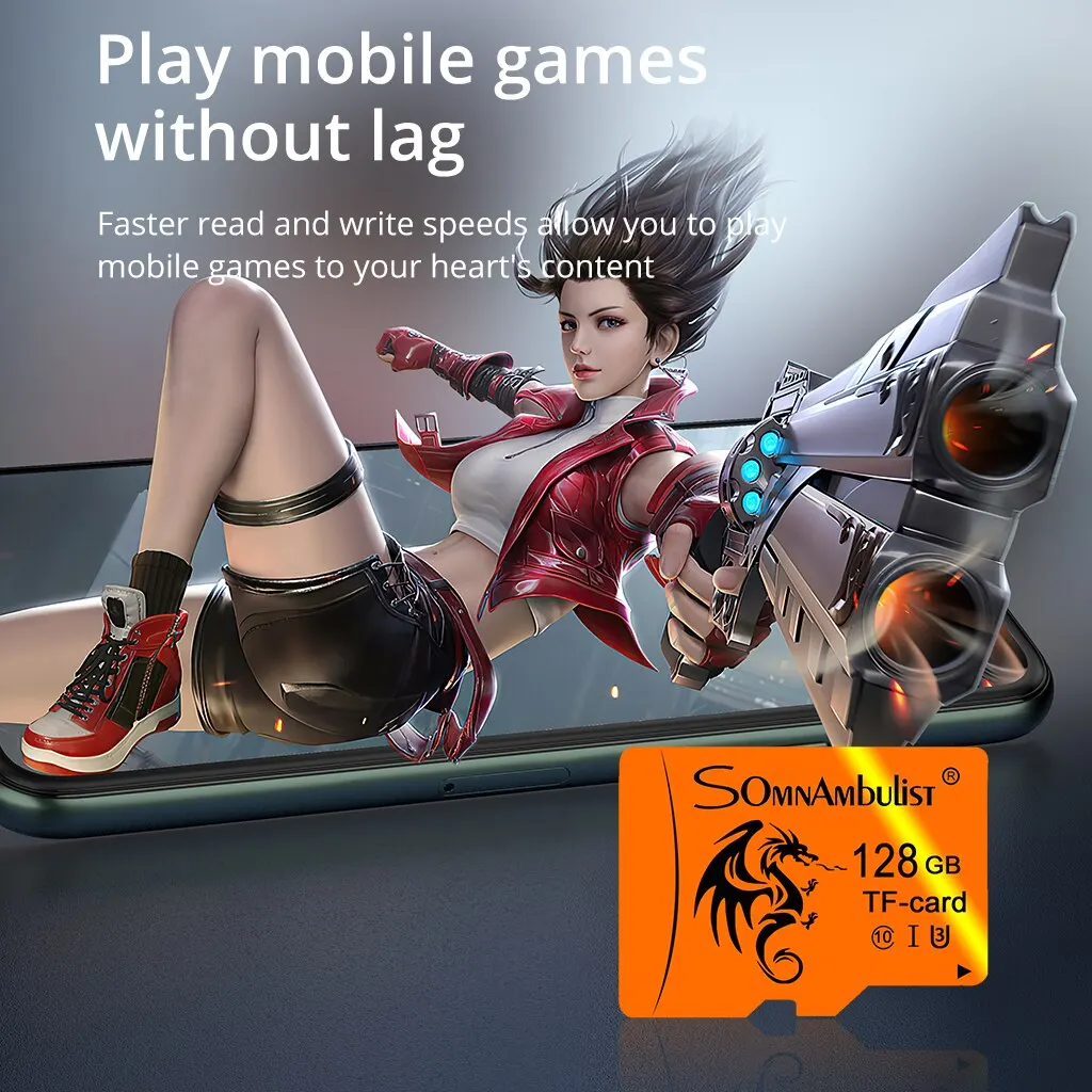 Tarjeta de alta velocidad SomnAmbulista 128GB A1 para TV móvil tarjeta de memoria 64GB U3 TF 16GB Mini tarjeta SD 32GB U1 tarjeta de memoria 8GB C10 - imagen 5
