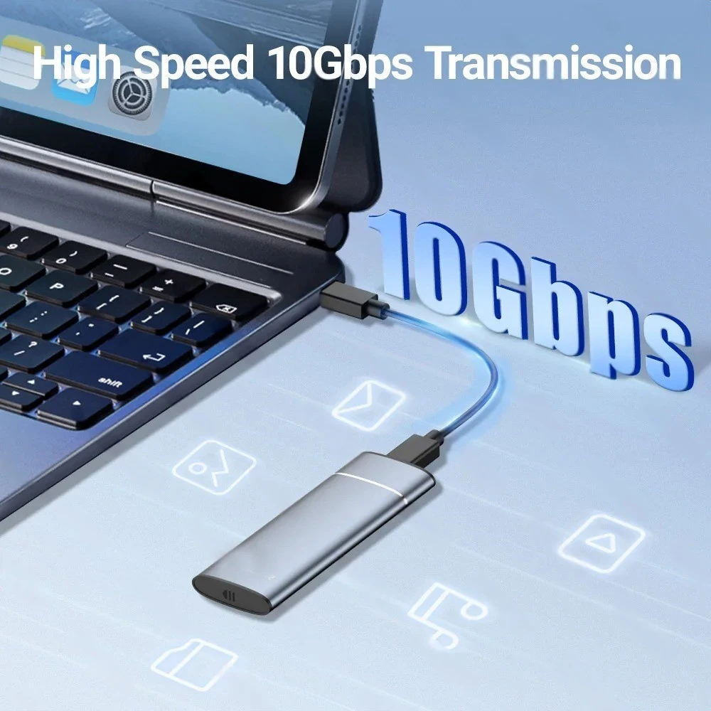 Adaptador de carcasa M.2 NVMe SSD, carcasa de aluminio HDD SSD USB C 3,1 Gen2, 10Gbps a NVMe SATA NGFF PCIe, caja externa para ordenador portátil y PC - imagen 2