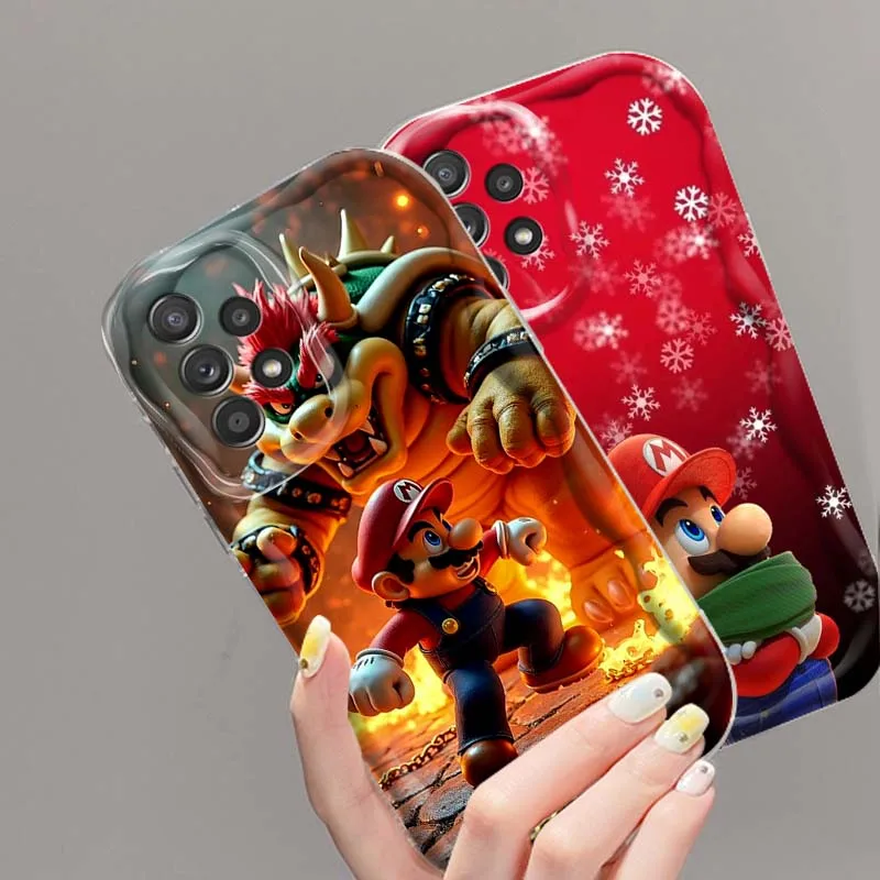 M-Marios Cool noctilucente para Samsung A73 A72 A71 A56 A55 A54 A53 A52 A51 A32 A36 A26 A25 A13 A14 5G funda de teléfono de aceite ondulado