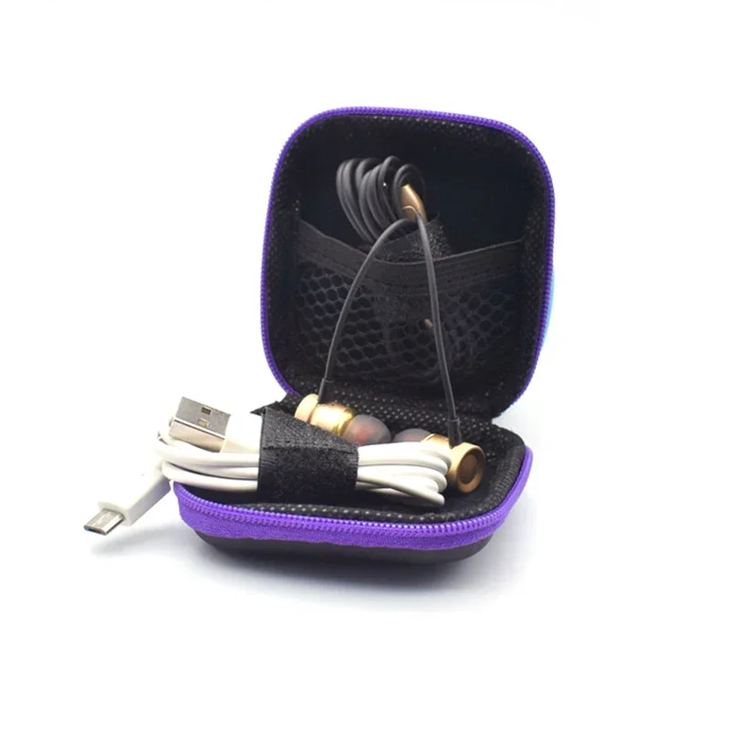 Venta al por mayor Mini cremallera PU funda de cuero almacenamiento bolsa dura caja para auriculares auriculares tarjeta de memoria - imagen 2