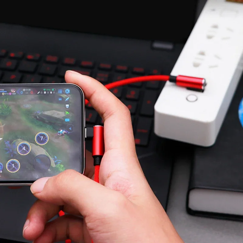 Cable USB-C 3A Carga Rápida 90° Codo - Compatible Samsung Xiaomi - imagen 4