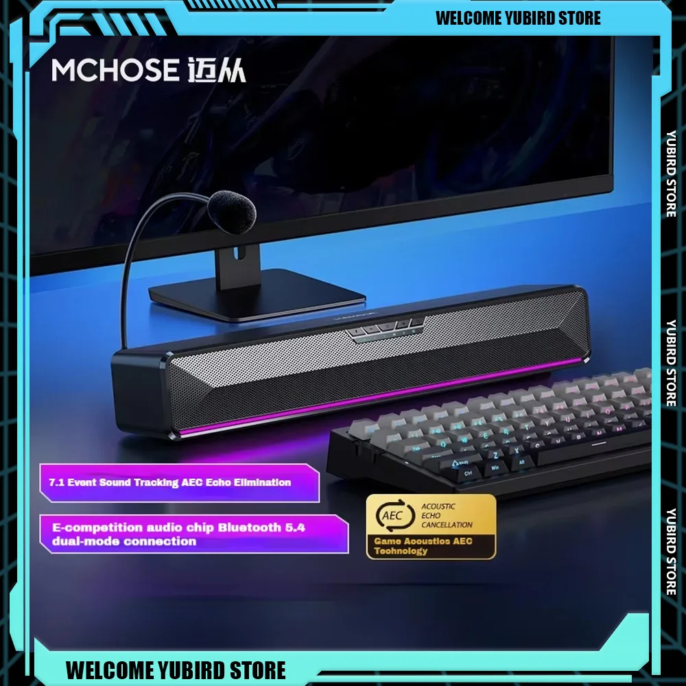 MCHOSE G20 PRO barra de sonido Bluetooth de modo Dual 5,4 altavoz para juegos sonido envolvente 7,1 con micrófono altavoz de música personalizado regalos