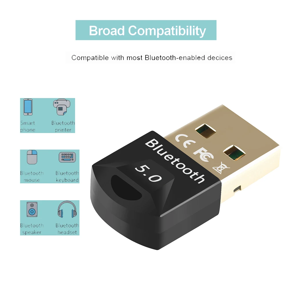 Receptor adaptador USB compatible con Bluetooth 5,0, Dongle inalámbrico BT, transmisor de alta velocidad, adaptador USB inalámbrico - imagen 3